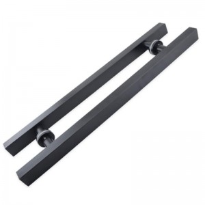 SS-031 Black High Facith Hatless Glass Port Welt Pulning Hand Hand Hasped Lide, 24 pollici Porta a scorrimento quadrata maniglia di porta scorrevole