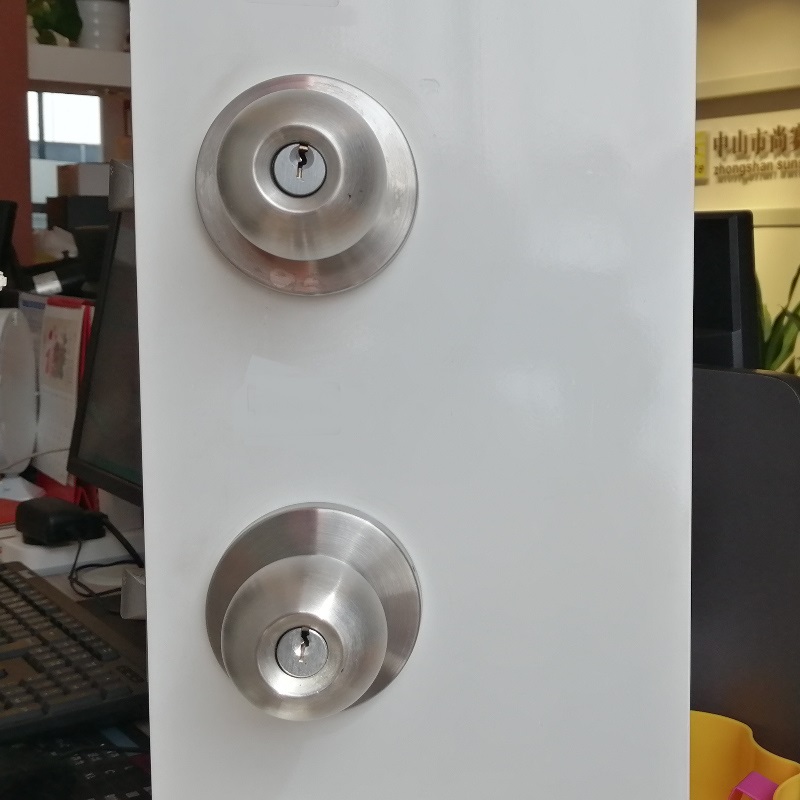 7204 manopola porta cilindrico blocco funzione di ingresso chiave di entrata esterna satinata finitura cromata, Ansi/bhma grado 2 manopola della porta commerciale per uso pesante