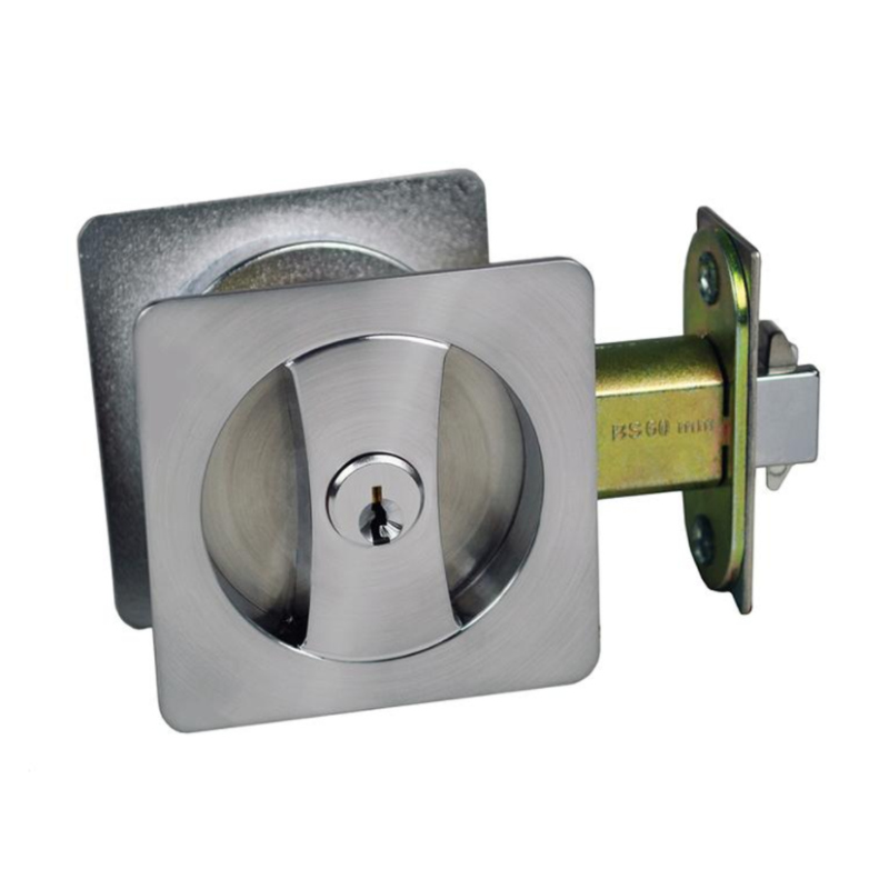 1601 blocco tasca quadrata di entrata contemporanea, serratura della porta tascabile con chiave, serratura a scorrimento